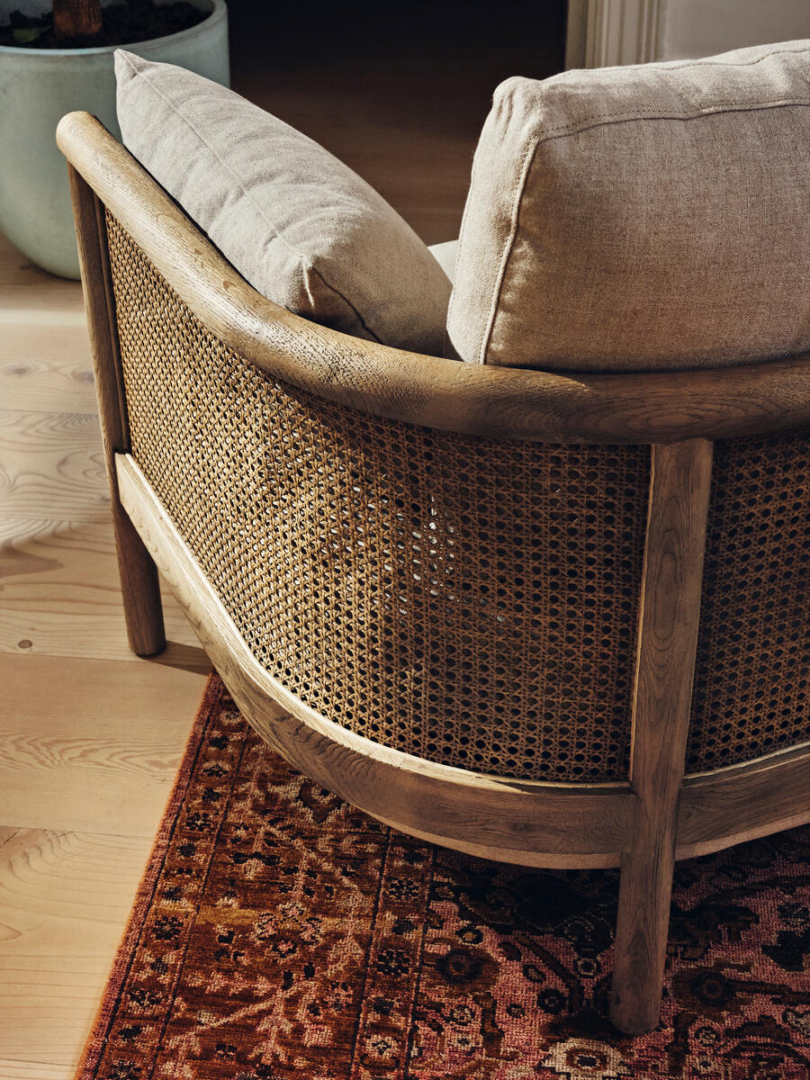 Sydney Cane Armchair - Washed Linen Flax - Images - Image 3