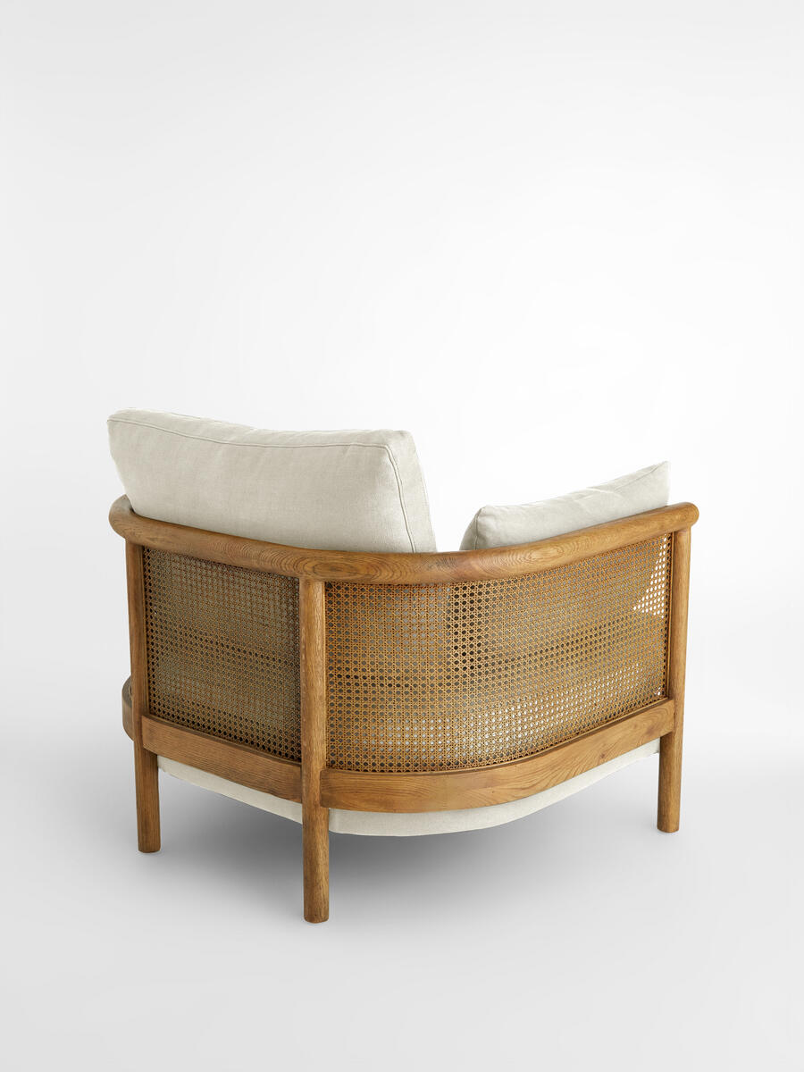 Sydney Cane Armchair - Washed Linen Flax - Images - Image 5