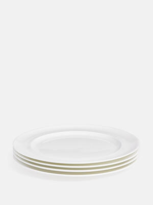 House Dinner Plate - Bone China - White - Set of Four - Listing Image