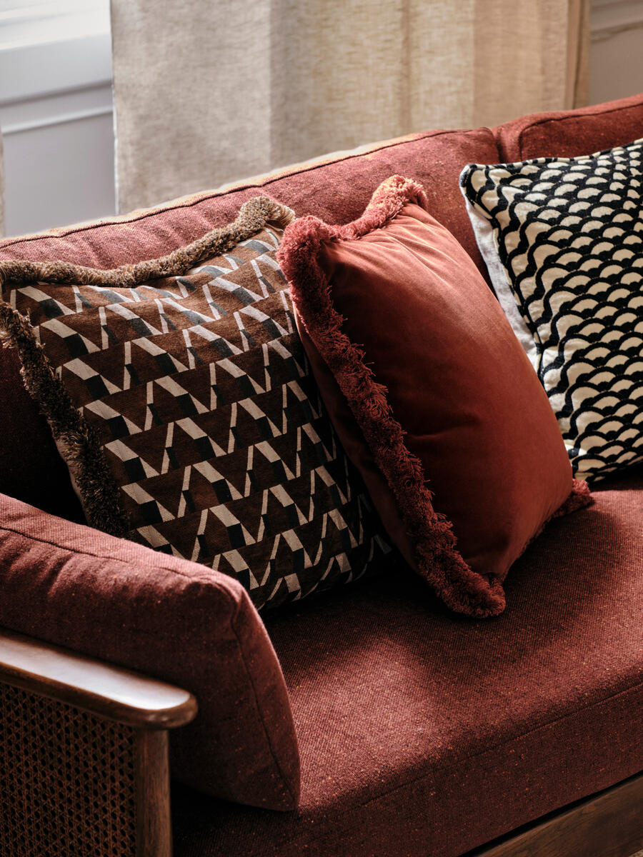 Margeaux Square Cushion - Rust - Images - Image 5