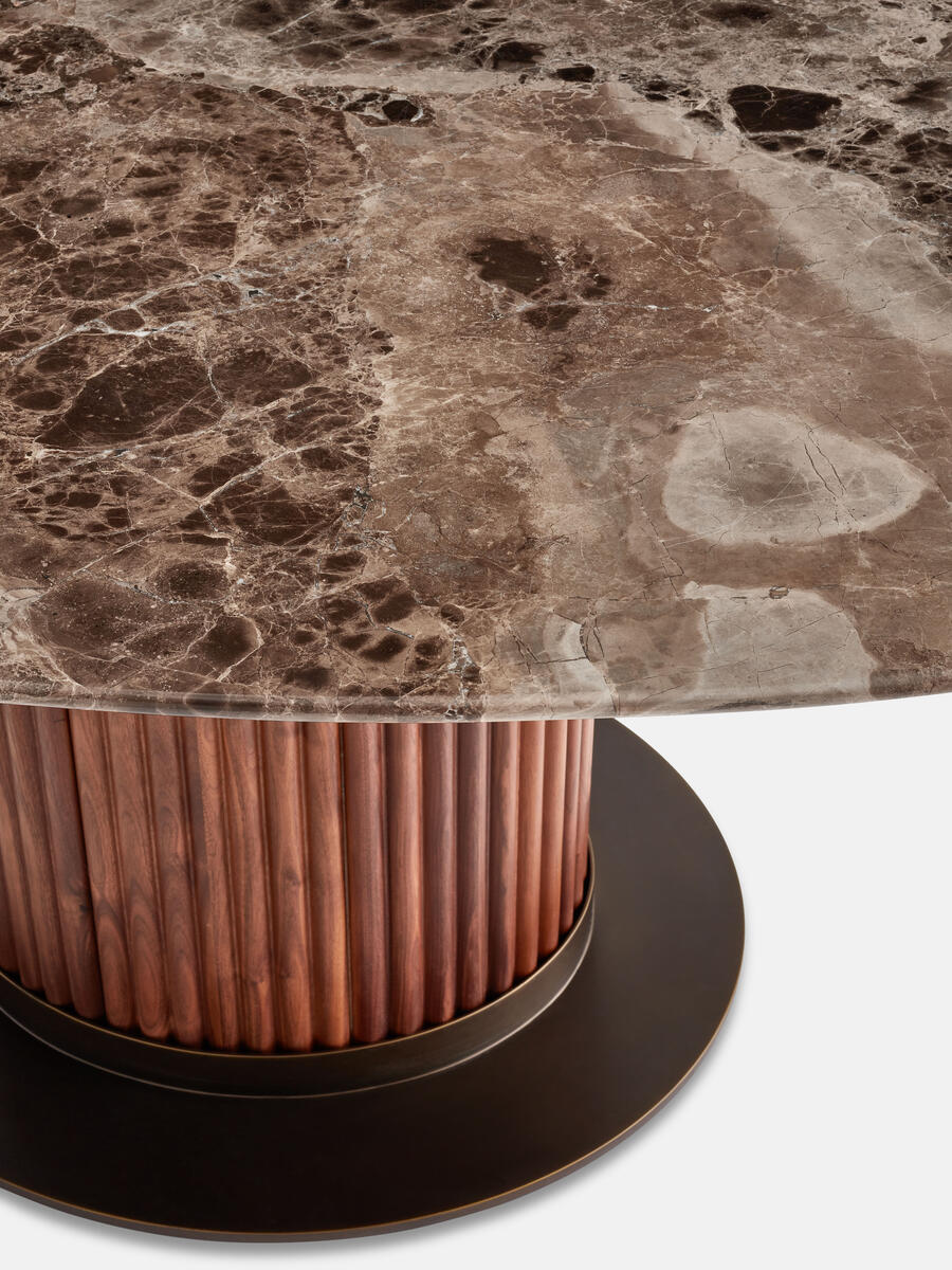 Murcell Oval Dining Table - Dark Emperador Marble - Images - Image 4