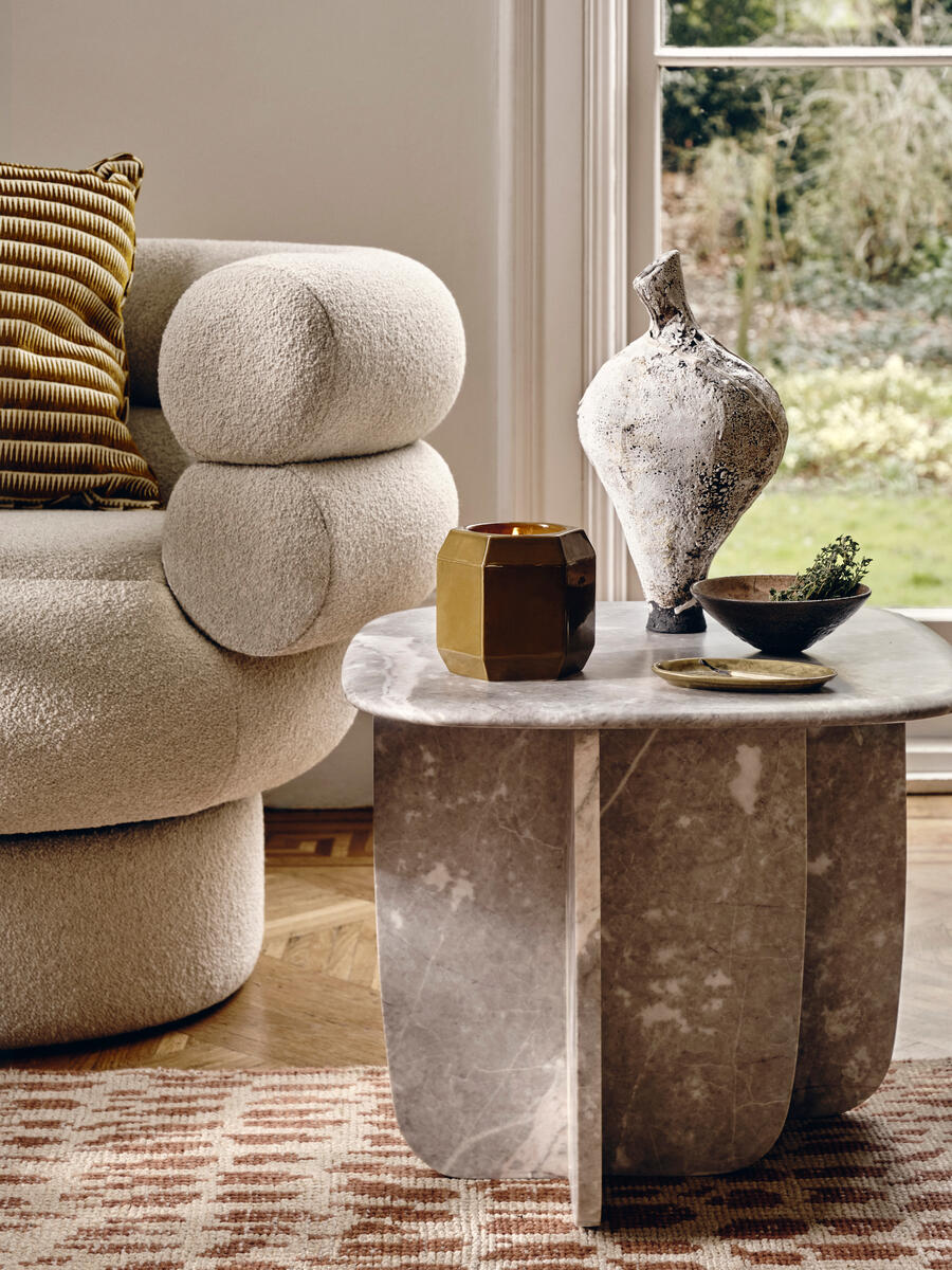 Fawsley Side Table - Grey Emperador Marble - Lifestyle - Image 1