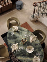 Murcell Oval Dining Table - Brazilian Green Marble - Lifestyle - Thumbnail 3
