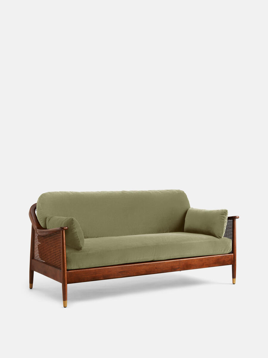 Atlanta Three Seater Sofa - Velvet - Lichen - Listing - Image 1