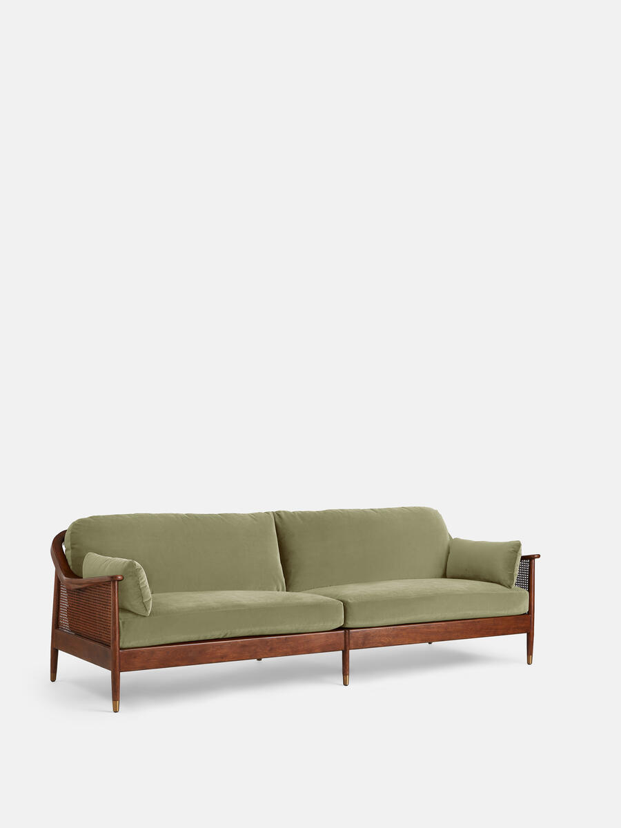 Atlanta Four Seater Sofa - Velvet - Lichen - Listing - Image 1