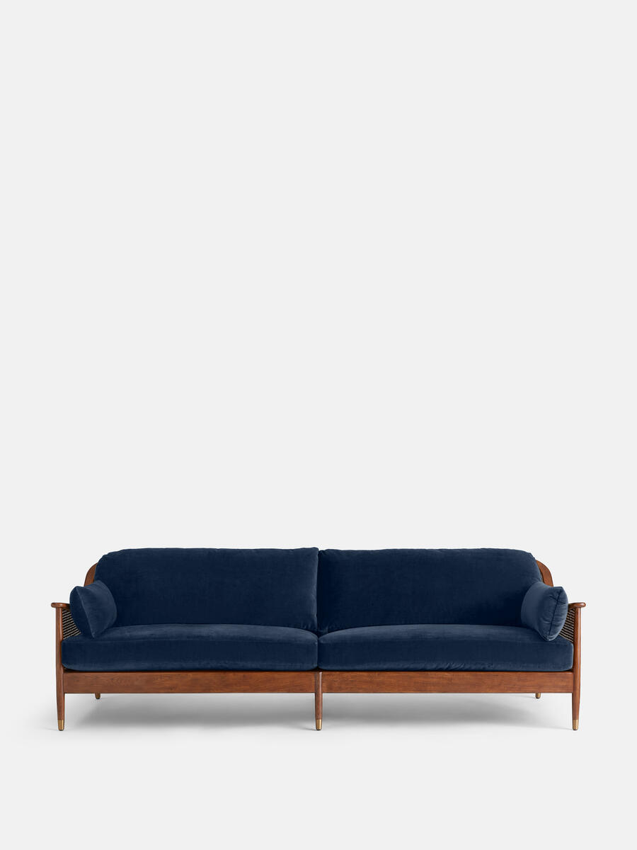 Atlanta Four Seater Sofa - Velvet - Royal Blue - Listing - Image 2