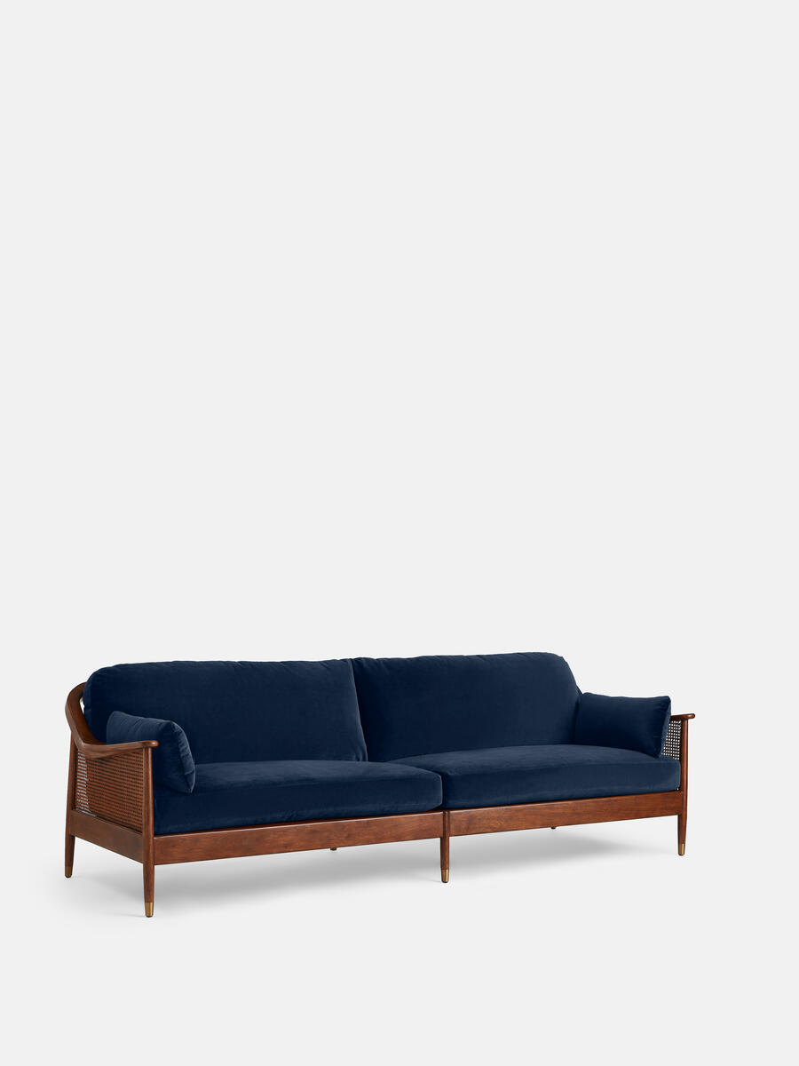 Atlanta Four Seater Sofa - Velvet - Royal Blue - Listing - Image 1