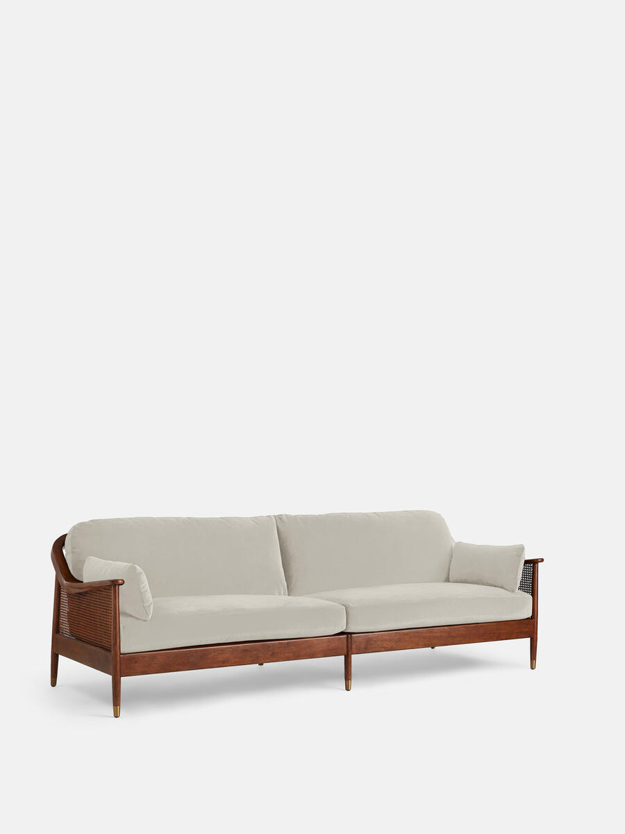 Atlanta Four Seater Sofa - Velvet - Porcelain - Listing - Image 1