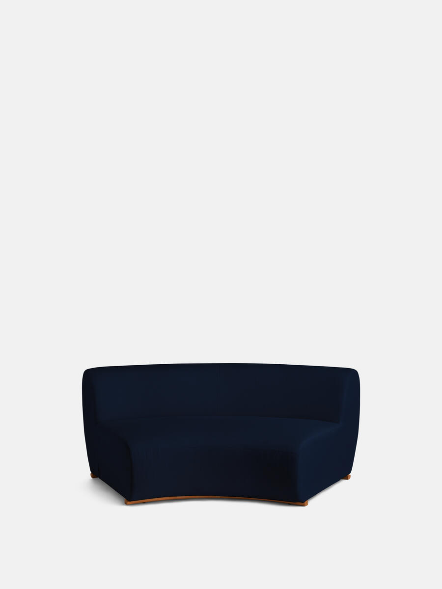 Aline Serpentine Modular Sofa - Four Seater - Dark Navy Linen - Images - Image 4