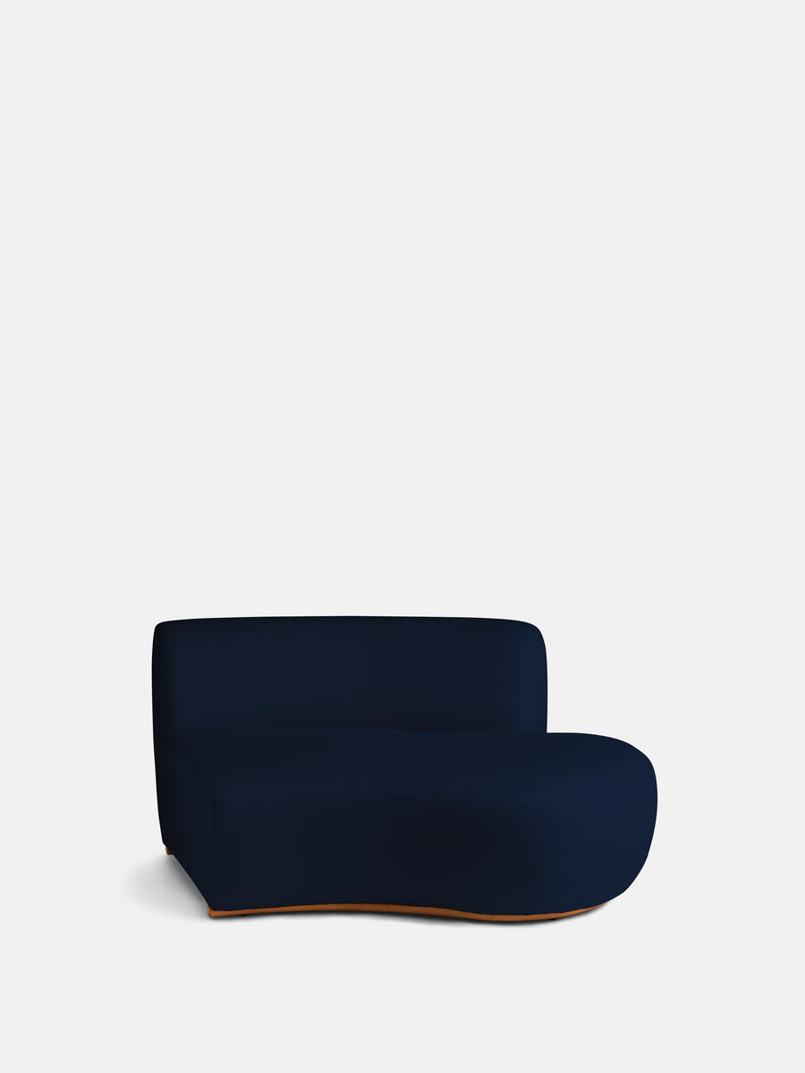 Aline Serpentine Modular Sofa - Four Seater - Dark Navy Linen - Images - Image 5