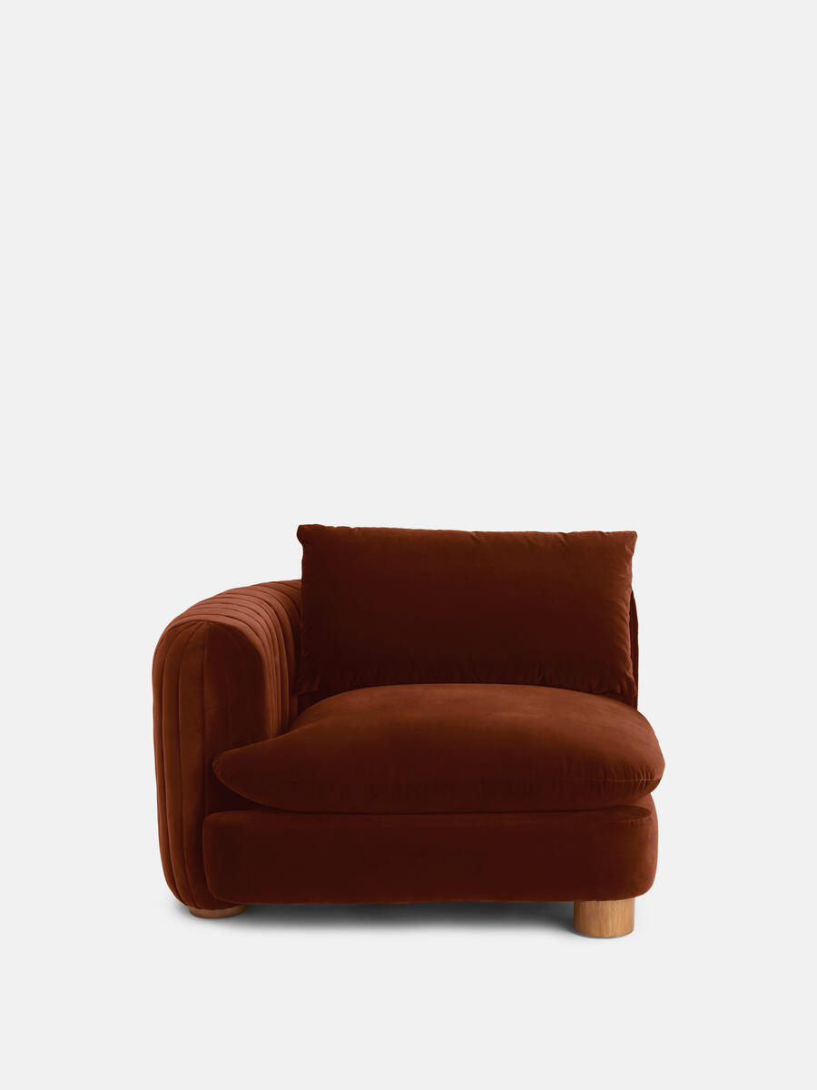 Vivienne Modular Sofa - Three Seater - Velvet Rust - Images - Image 3