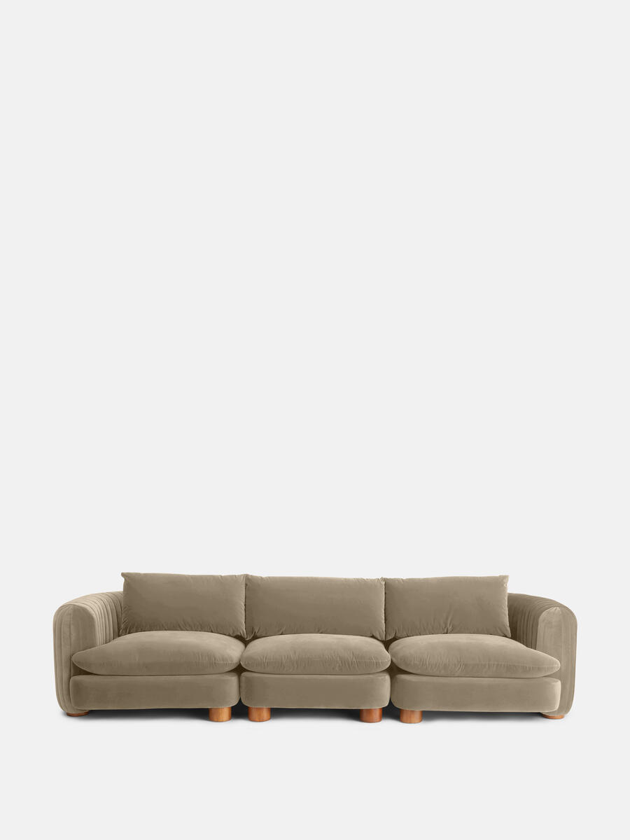 Vivienne Modular Sofa - Four Seater - Velvet Camel - Listing - Image 1