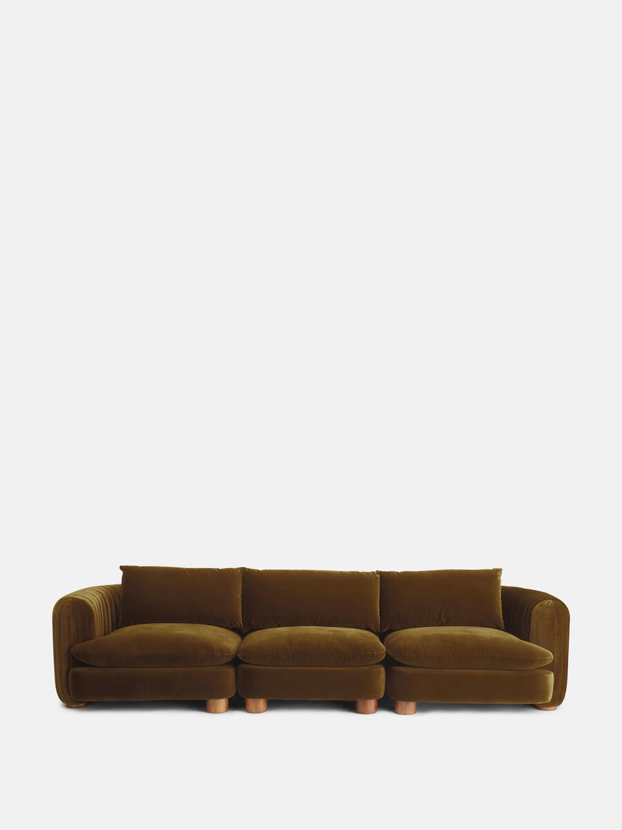 Vivienne Modular Sofa - Four Seater - Velvet Mustard - Listing - Image 1