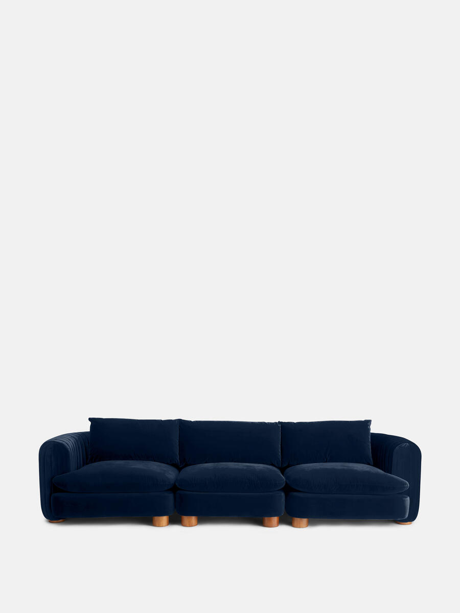 Vivienne Modular Sofa - Four Seater - Velvet - Royal Blue - Listing - Image 1