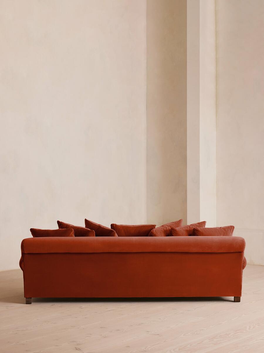 Audrey Four Seater Sofa - Velvet - Rust - Images - Image 4