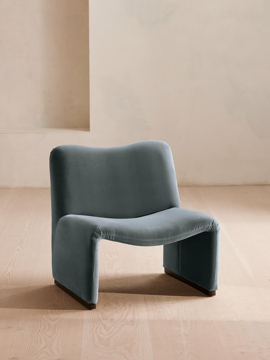Lovett Armchair - Velvet - Grey Blue - Listing - Image 1