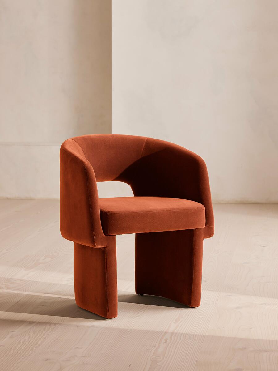 Morrell Dining Chair - Velvet - Rust - Listing - Image 1