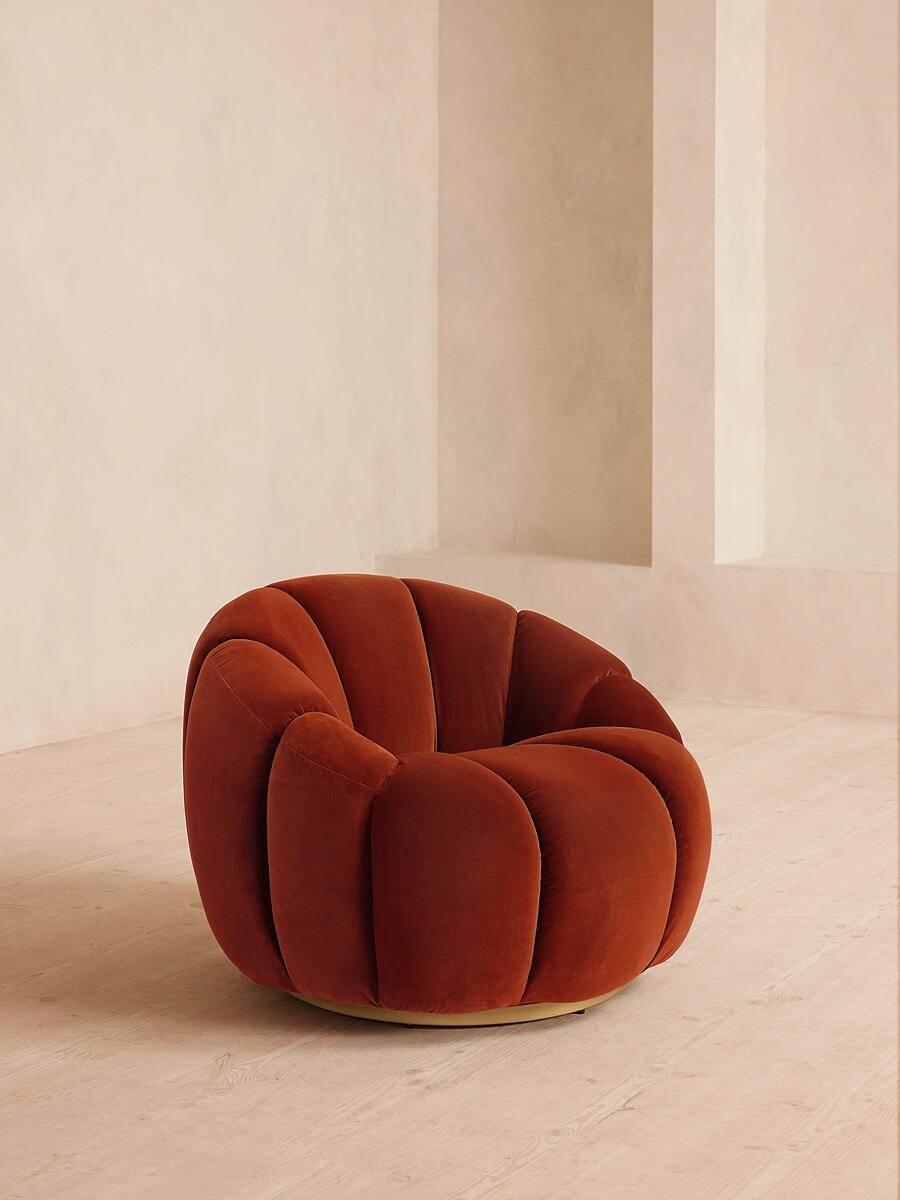 Garret Armchair - Velvet - Rust - Listing - Image 1