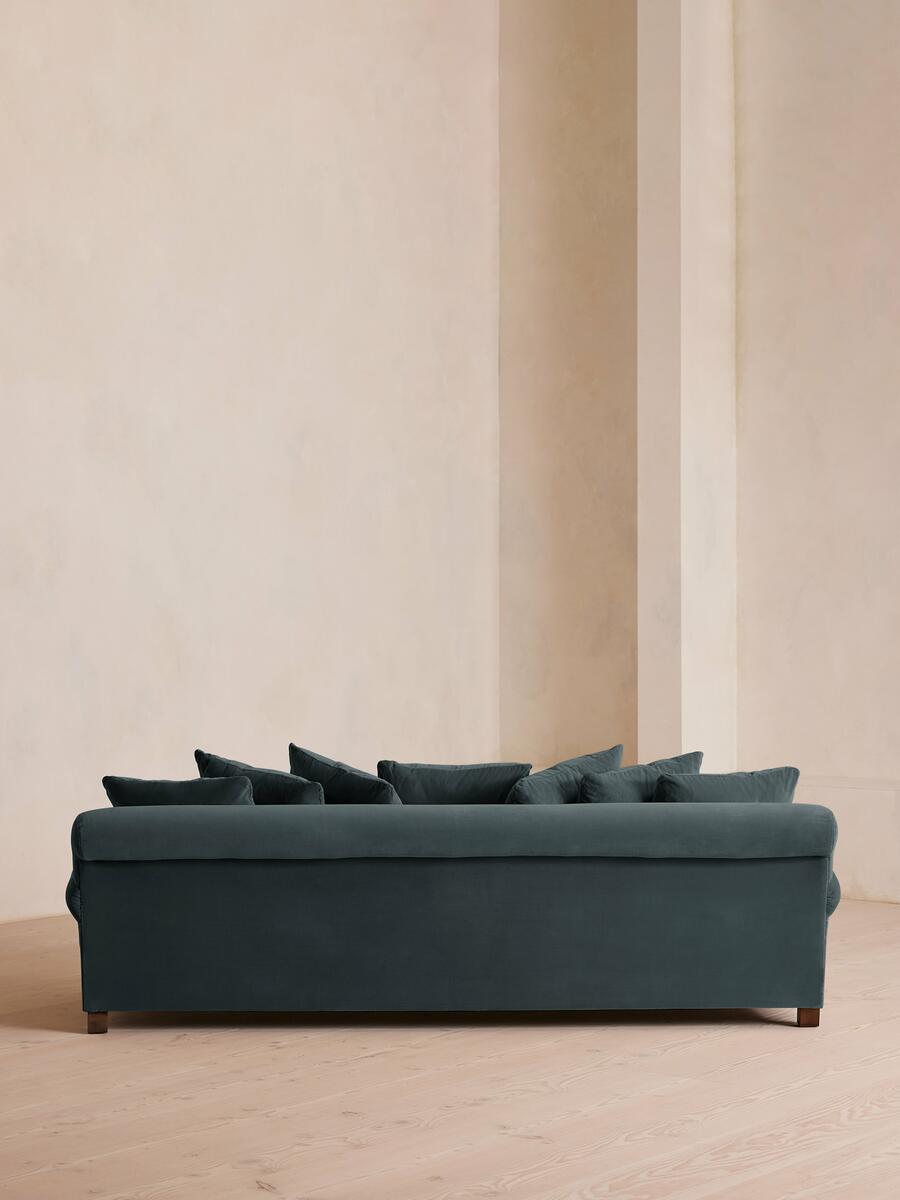 Audrey Four Seater Sofa - Velvet - Grey Blue - Images - Image 4