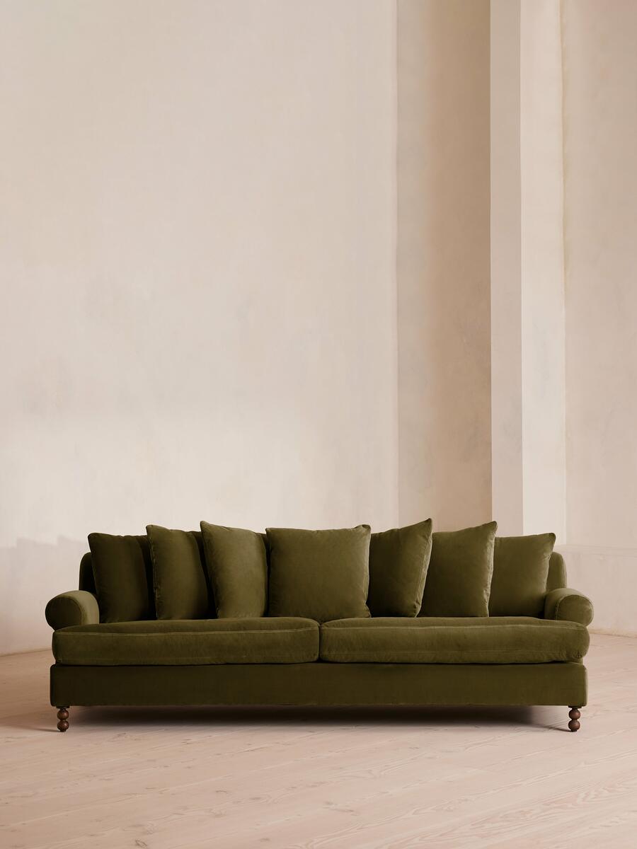 Audrey Four Seater Sofa - Velvet - Olive - Listing - Image 2