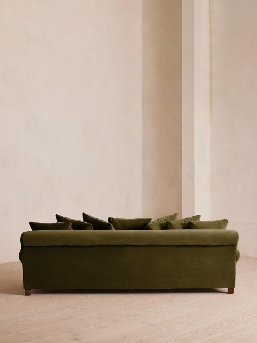 Audrey Four Seater Sofa - Velvet - Olive - Images - Image 4