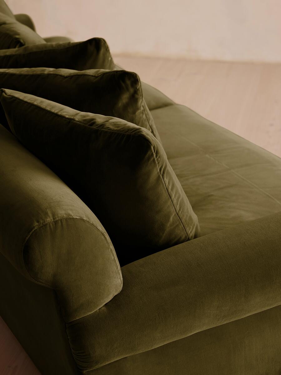 Audrey Four Seater Sofa - Velvet - Olive - Images - Image 5