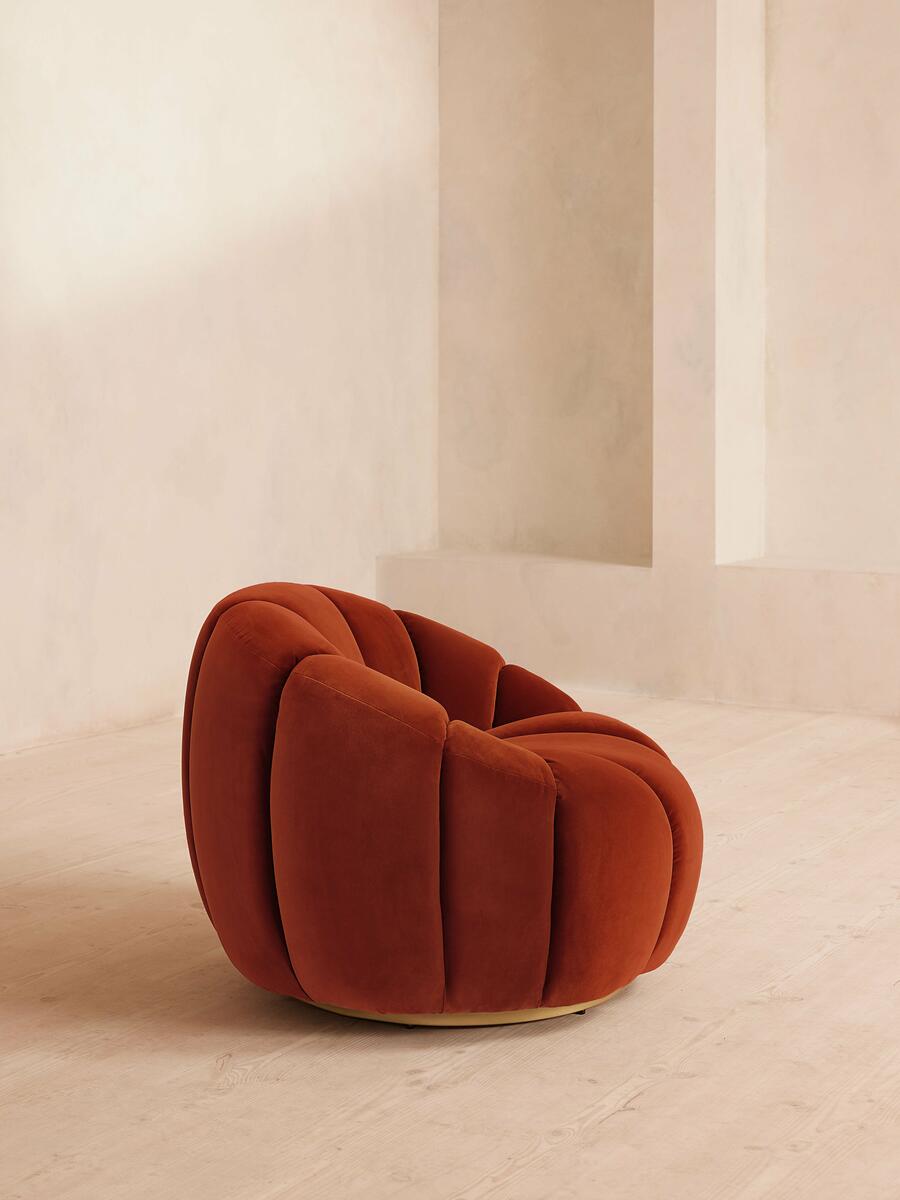 Garret Armchair - Velvet - Rust - Images - Image 3