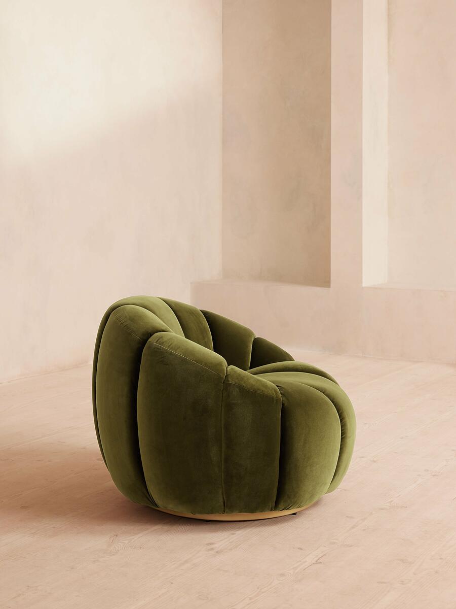 Garret Armchair - Velvet - Olive - Images - Image 3