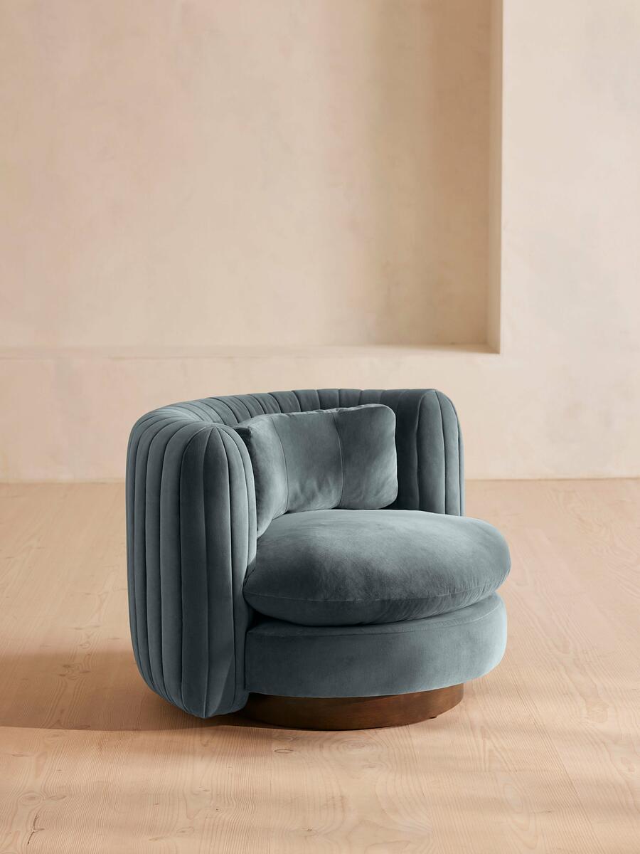 Vivienne Armchair - Velvet - Grey Blue - Listing - Image 1