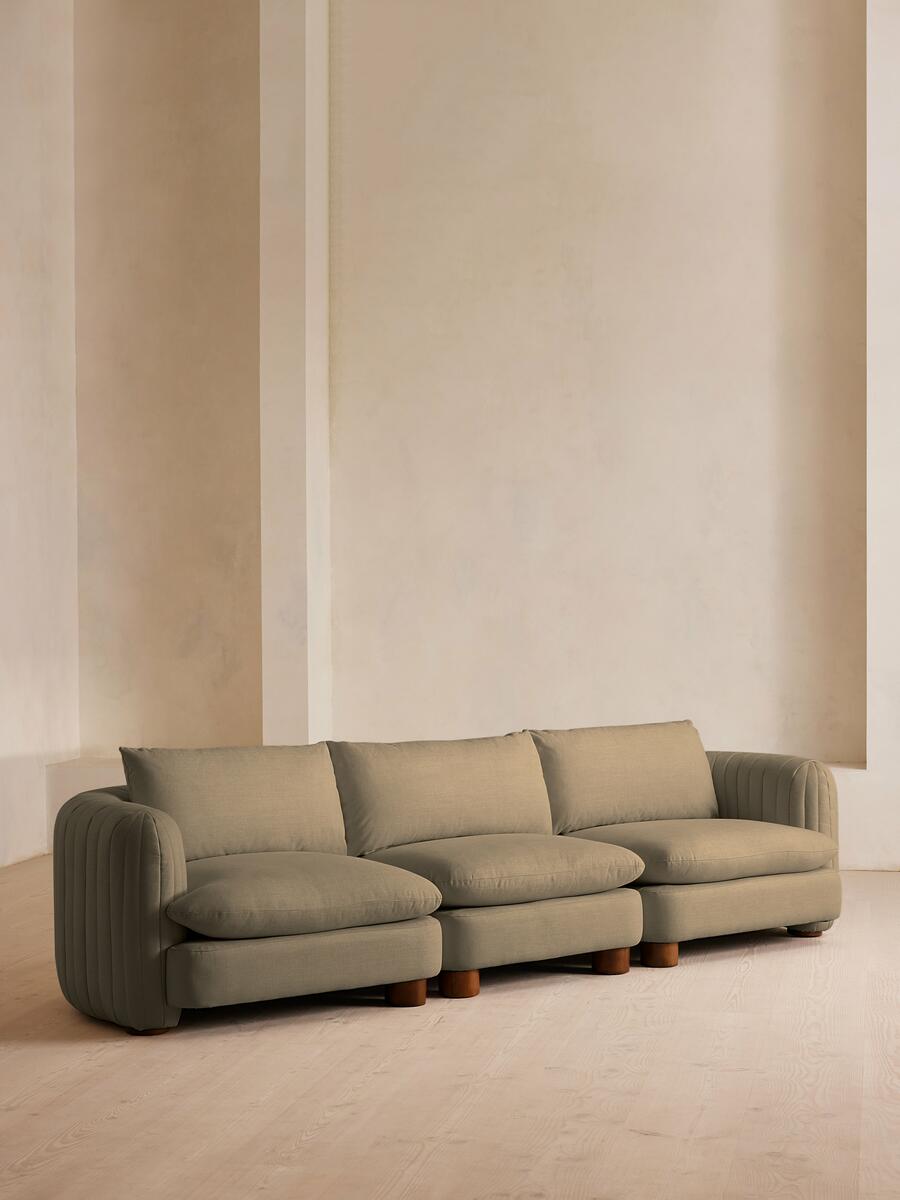 Vivienne Modular Sofa - Four Seater - Linen - Sage - Listing - Image 1