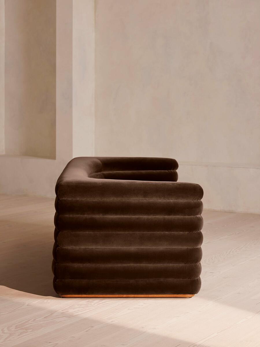 Laura Three Seater Sofa - Velvet - Chocolate - Images - Image 5