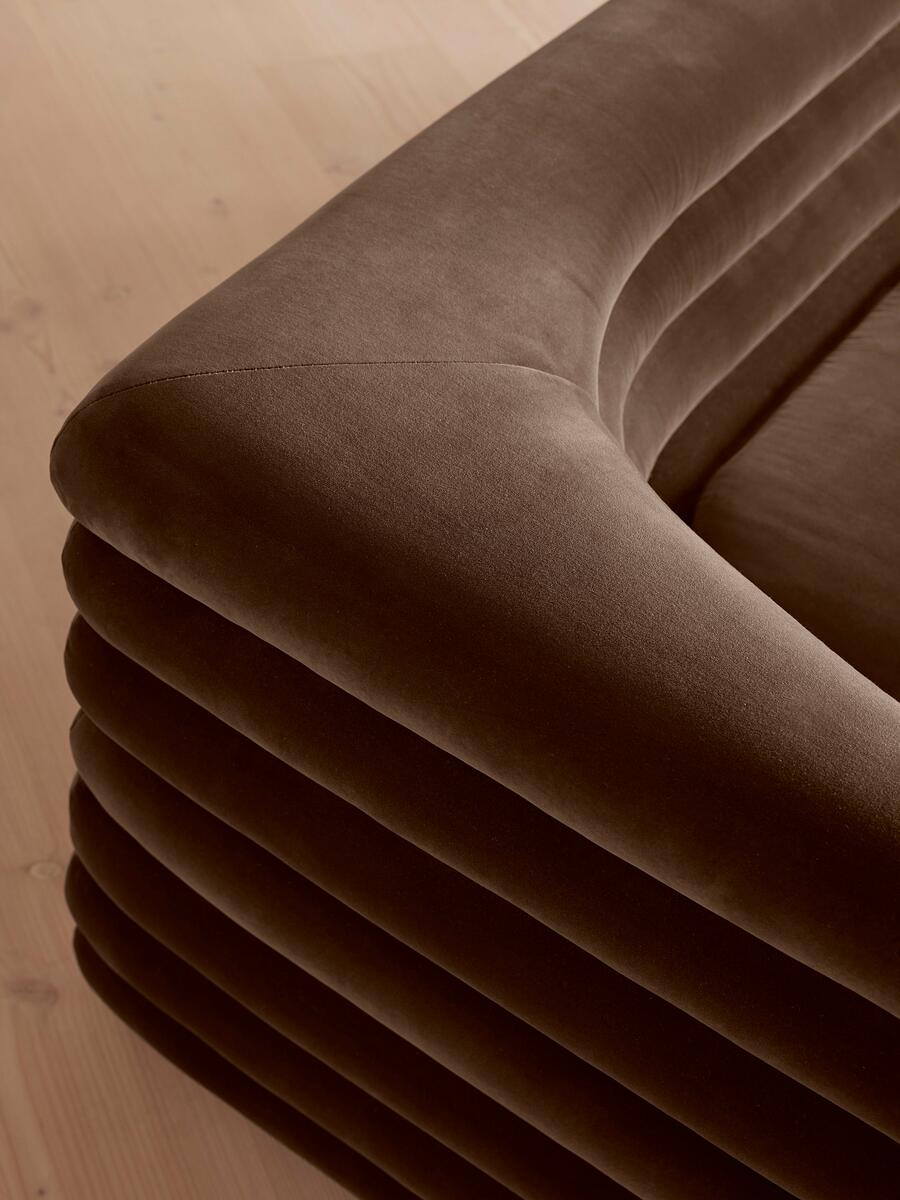 Laura Three Seater Sofa - Velvet - Chocolate - Images - Image 8
