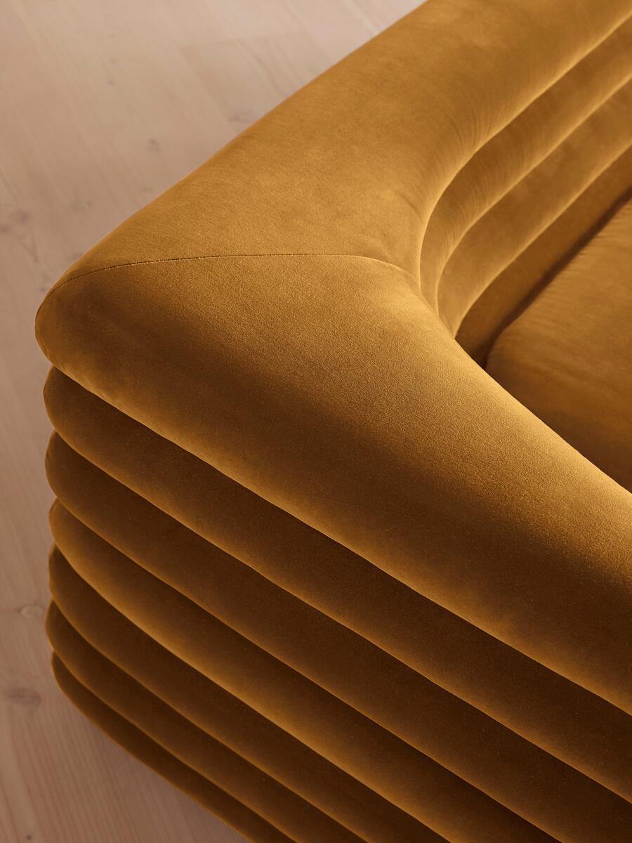 Laura Three Seater Sofa - Velvet - Mustard - Images - Image 6