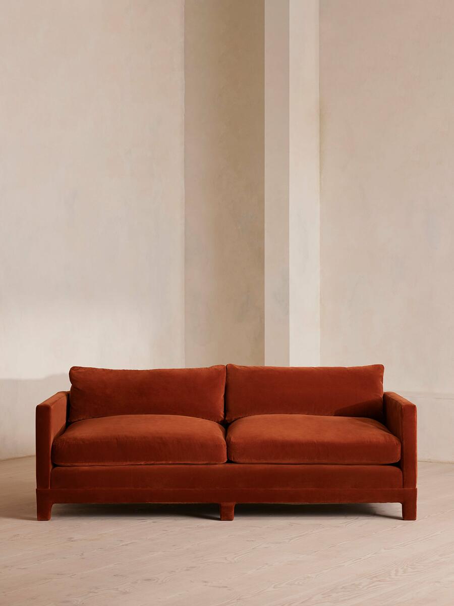 Ashford Three Seater Sofa - Velvet - Rust - Listing - Image 2