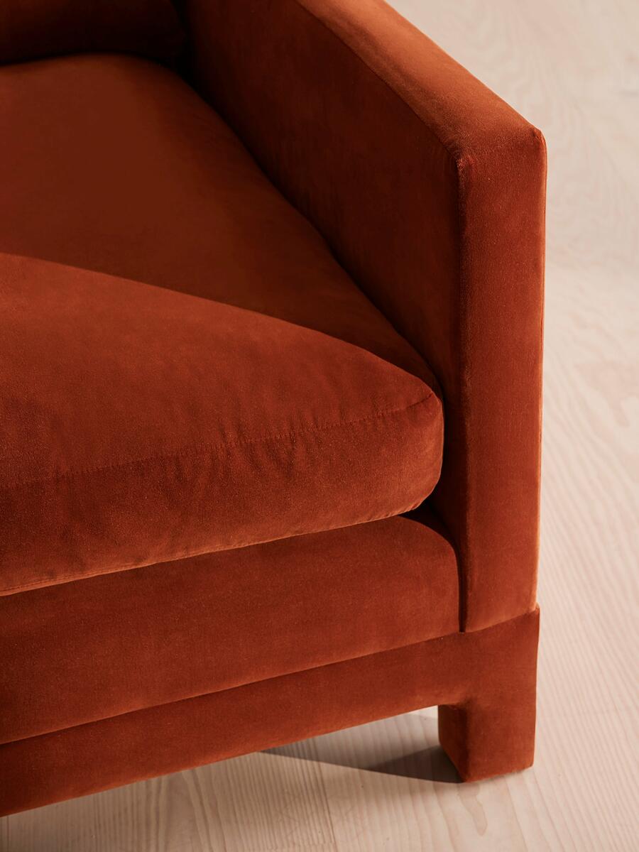 Ashford Three Seater Sofa - Velvet - Rust - Images - Image 6