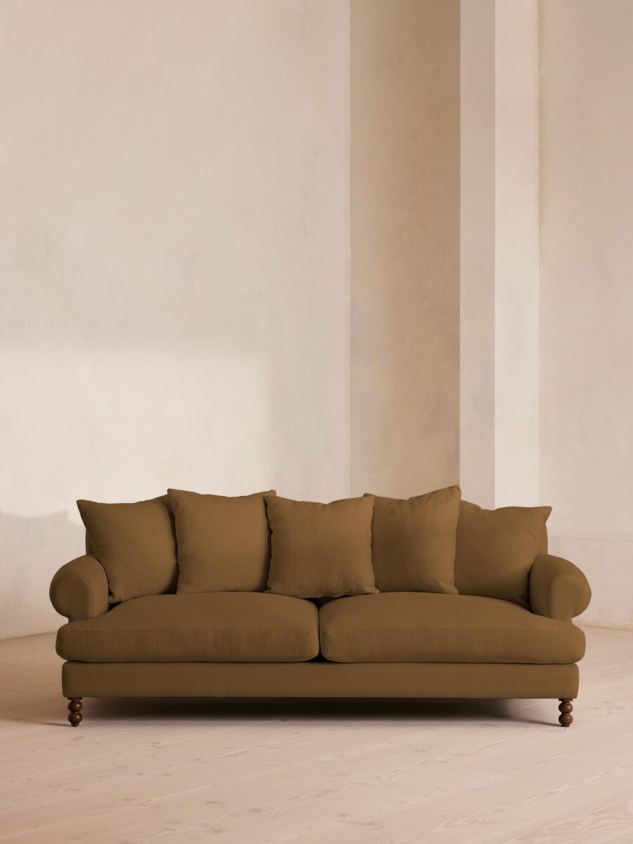 Audrey Three Seater Sofa - Linen - Ochre - Listing - Image 2