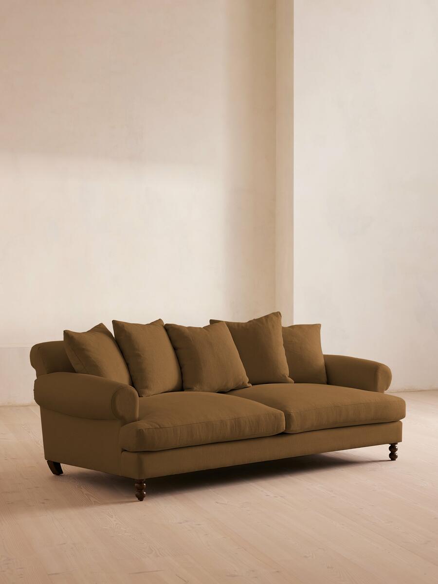 Audrey Three Seater Sofa - Linen - Ochre - Listing - Image 1