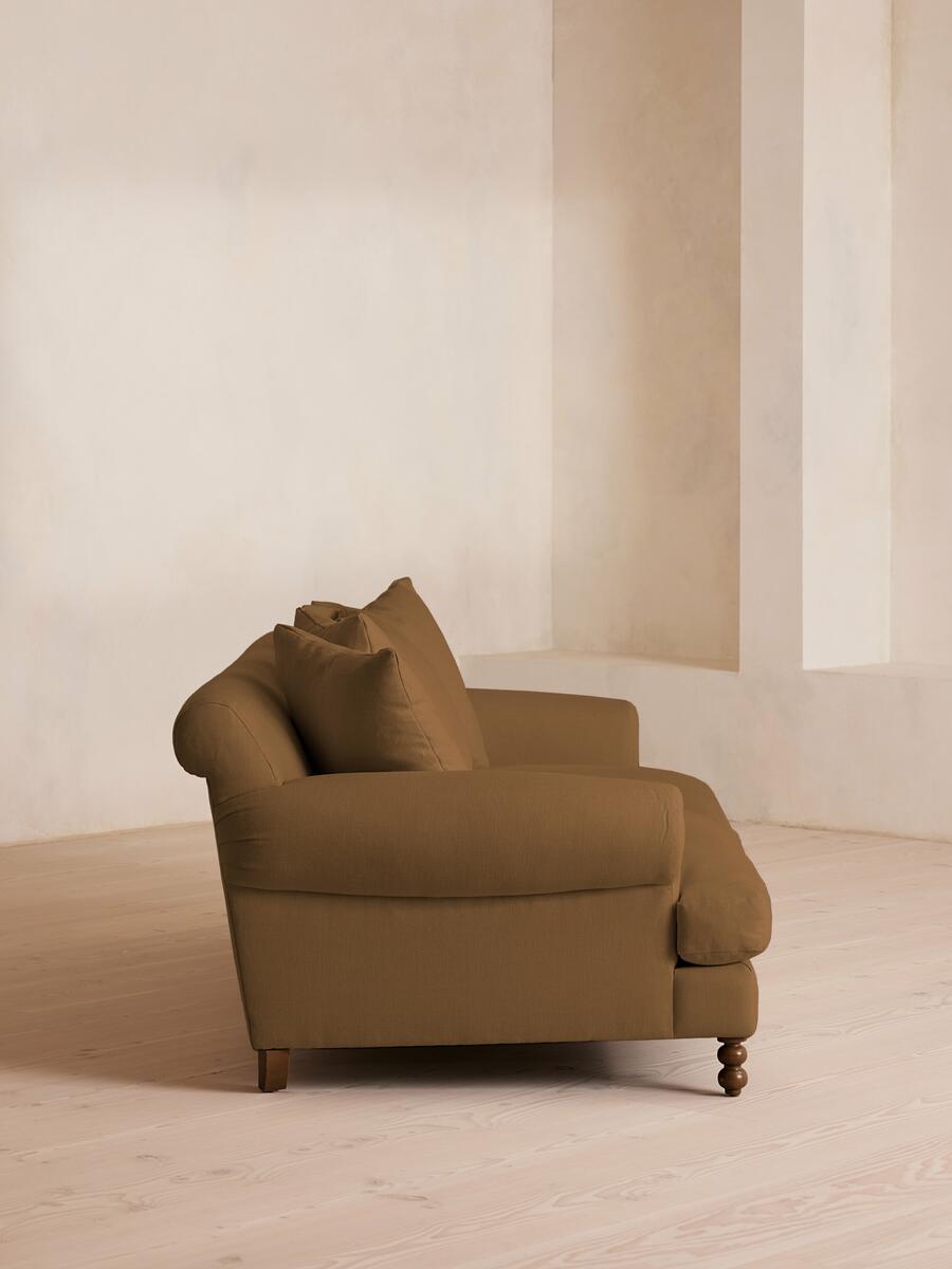 Audrey Three Seater Sofa - Linen - Ochre - Images - Image 3