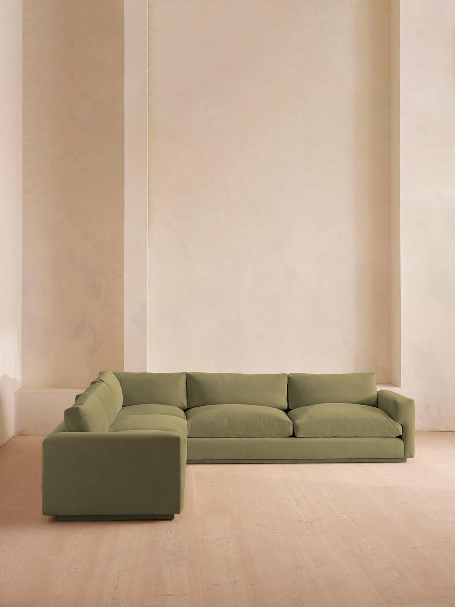 Mossley Corner Sofa - Velvet Lichen - Listing - Image 1