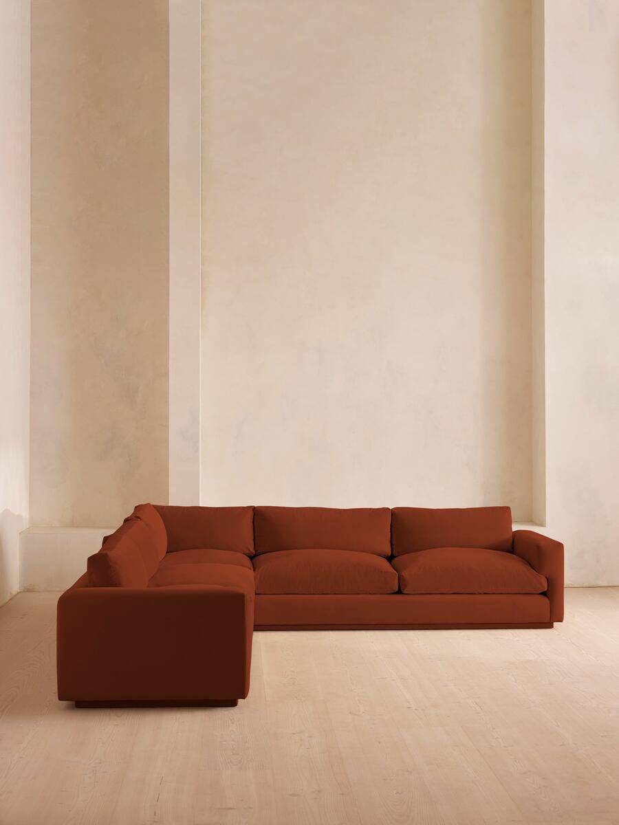 Mossley Corner Sofa - Velvet Rust - Listing - Image 1