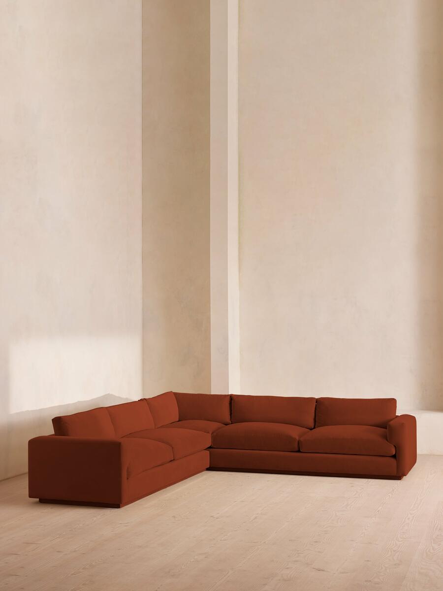Mossley Corner Sofa - Velvet Rust - Listing - Image 2