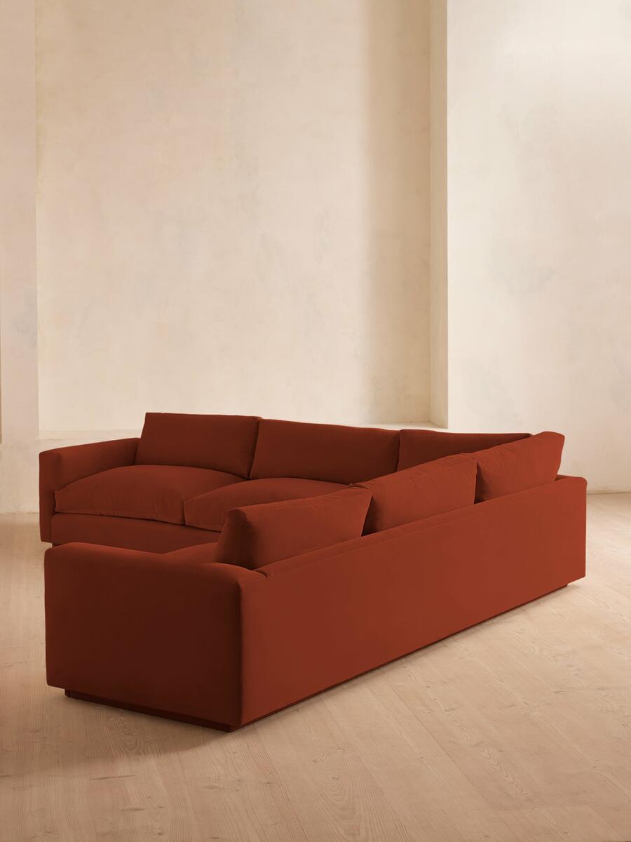 Mossley Corner Sofa - Velvet Rust - Images - Image 3