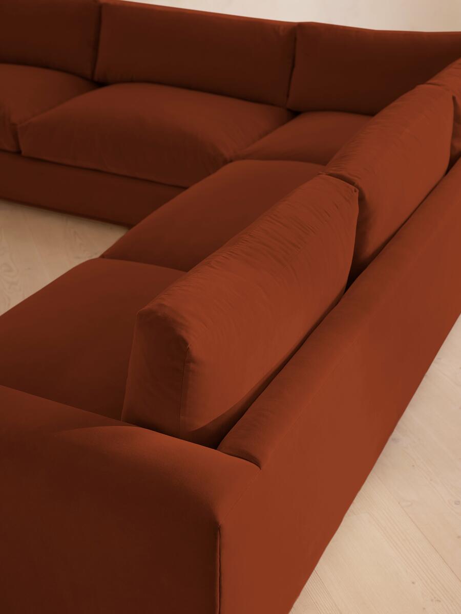 Mossley Corner Sofa - Velvet Rust - Images - Image 4