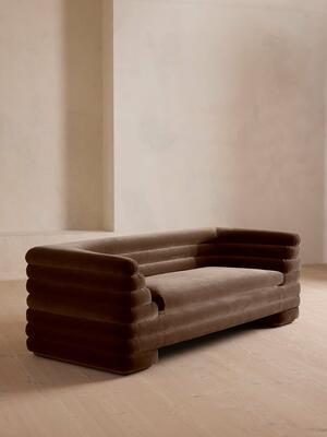 Laura Three Seater Sofa - Velvet - Chocolate - Listing Image