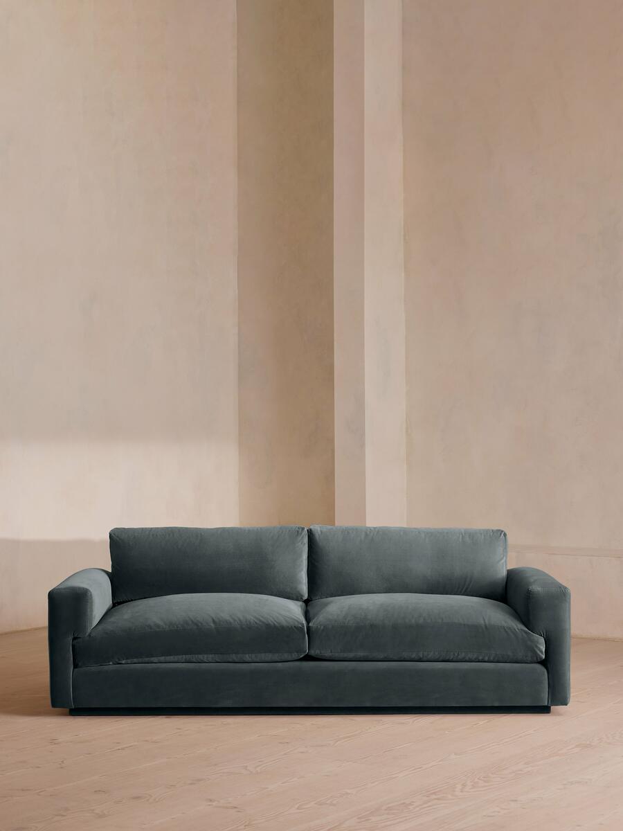Mossley Three Seater Sofa - Velvet - Grey Blue - Listing - Image 2