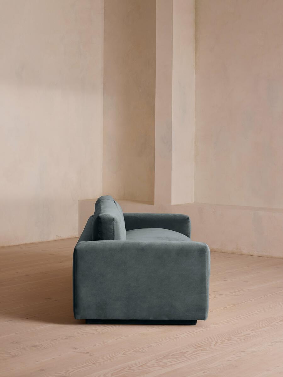 Mossley Three Seater Sofa - Velvet - Grey Blue - Images - Image 3
