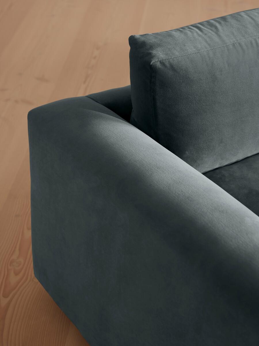 Mossley Three Seater Sofa - Velvet - Grey Blue - Images - Image 6