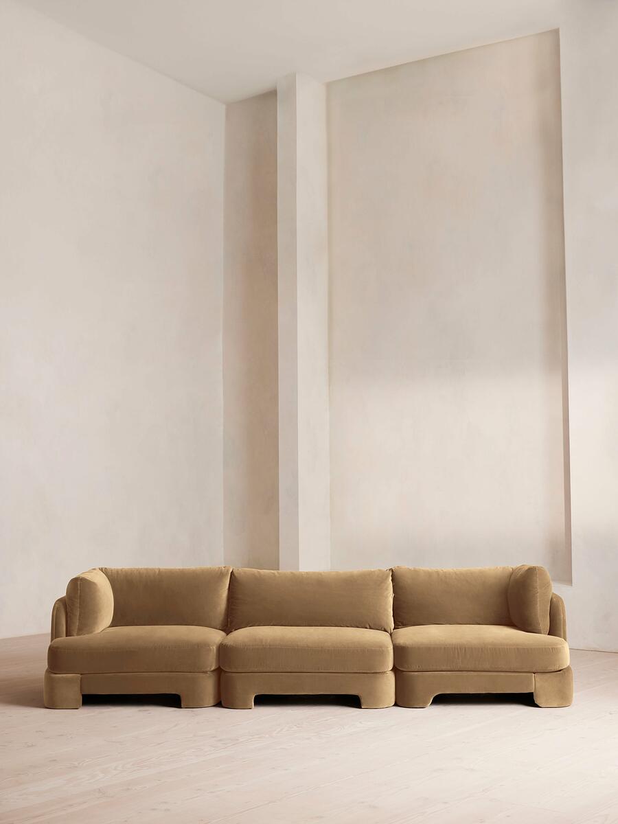 Odell Modular Sofa - Four Seater - Velvet - Camel - Listing - Image 2