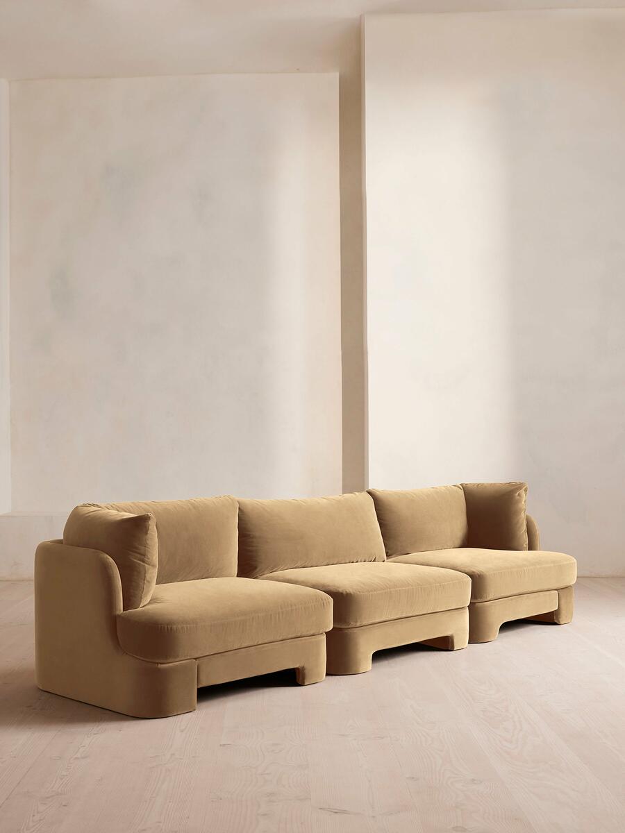 Odell Modular Sofa - Four Seater - Velvet - Camel - Listing - Image 1