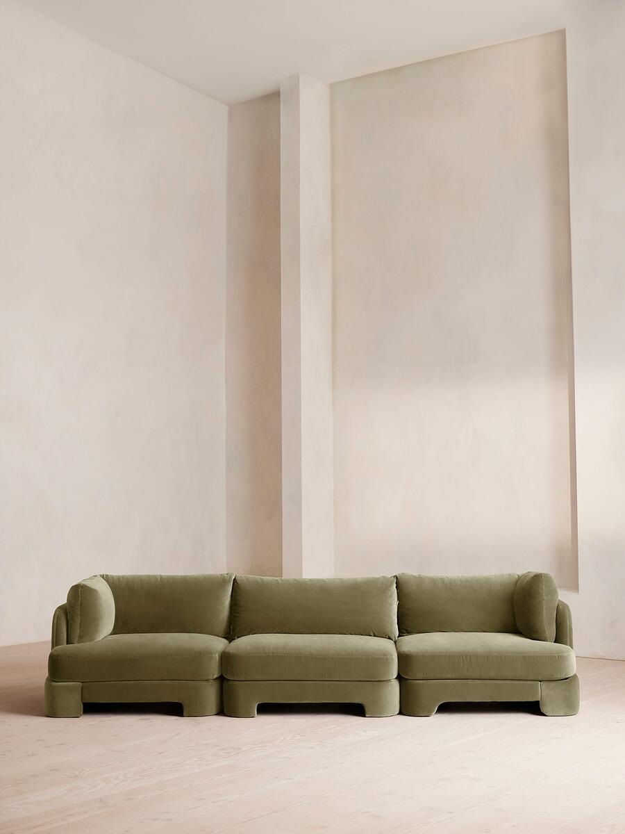Odell Modular Sofa - Four Seater - Velvet - Lichen - Listing - Image 1